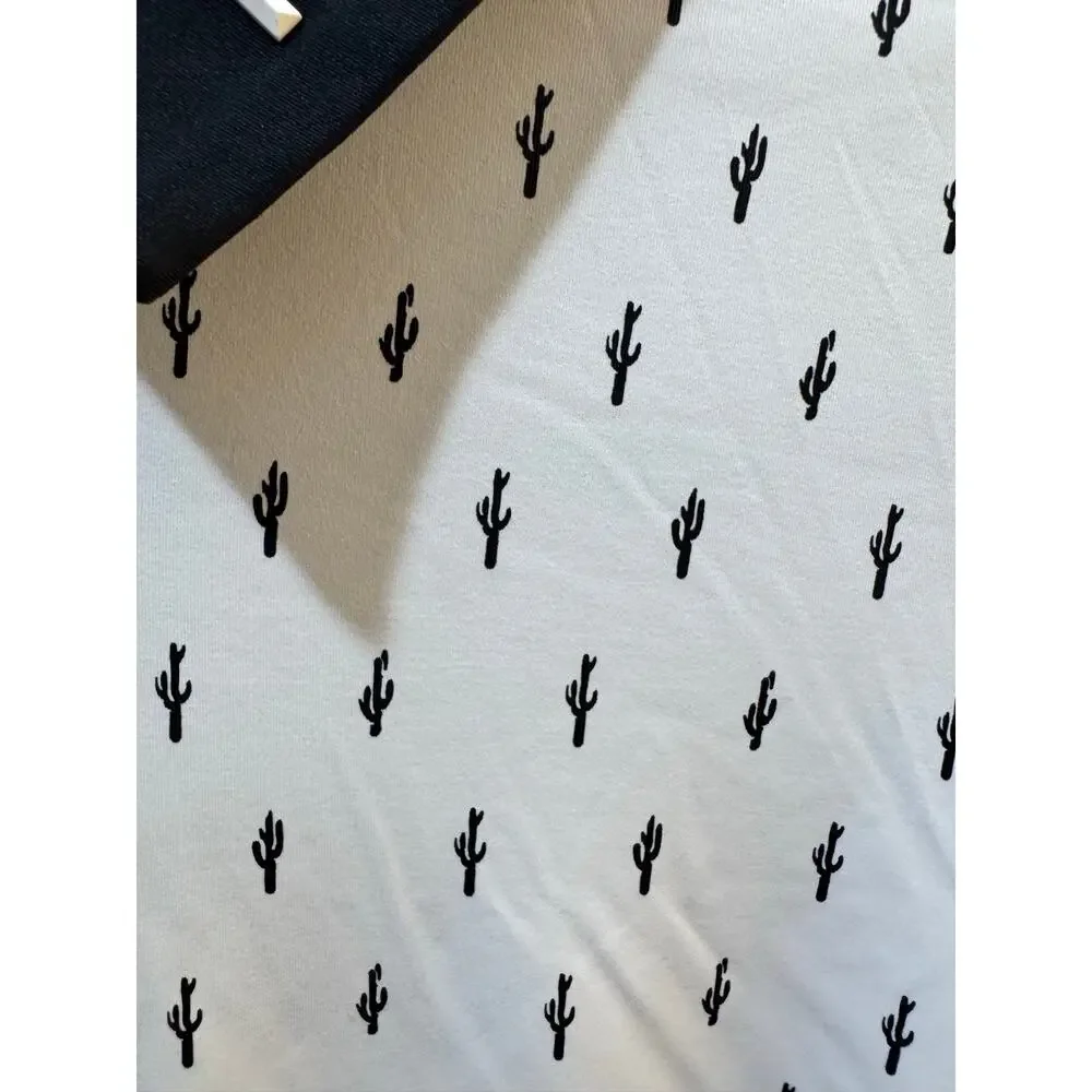 PXG Cactus Print Golf Polo Mens Medium White Black Performance UPF 50+